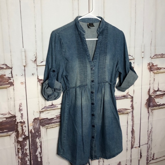 Passport Dresses & Skirts - 🦋 denim dress tunic blue jean button down top